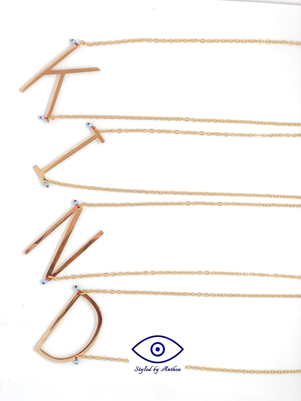 ALPHABET Gold Necklaces - A-Z - Styled by Anthea