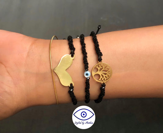 Akrotiri Black Bracelet Stack
