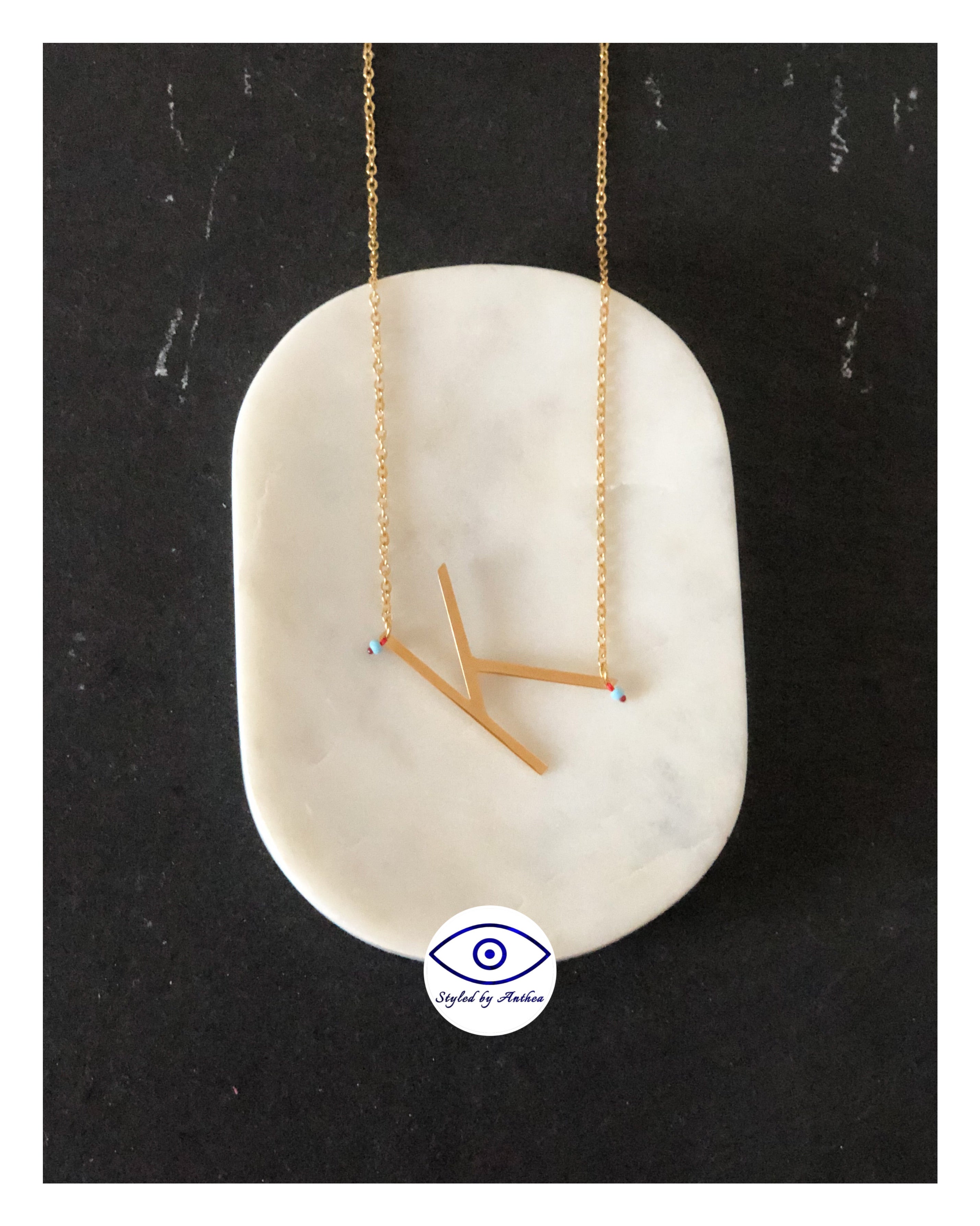ALPHABET Gold Necklaces - A-Z - Styled by Anthea