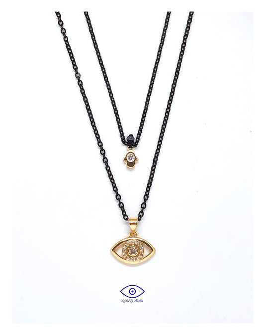 Black Chain - The Eros Hamsa Hand or Evil Eye