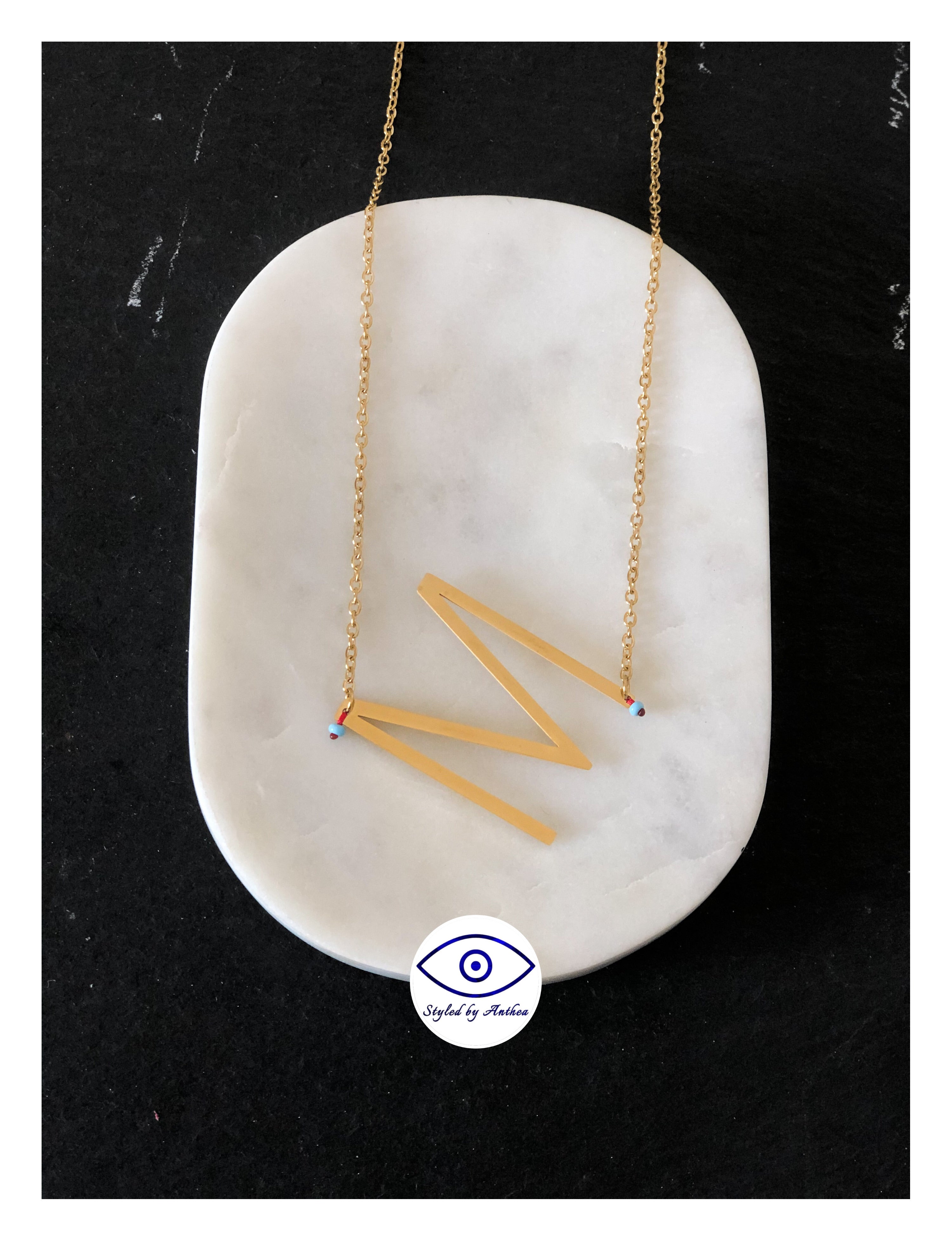 ALPHABET Gold Necklaces - A-Z - Styled by Anthea