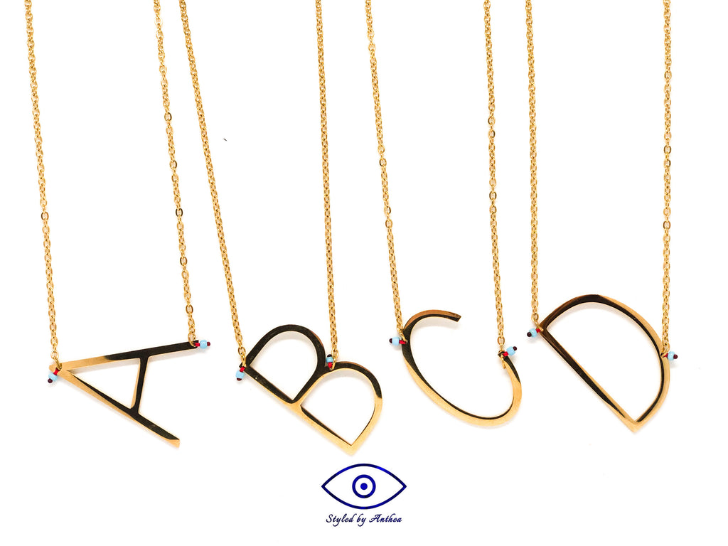 ALPHABET Gold Necklaces - A-Z - Styled by Anthea
