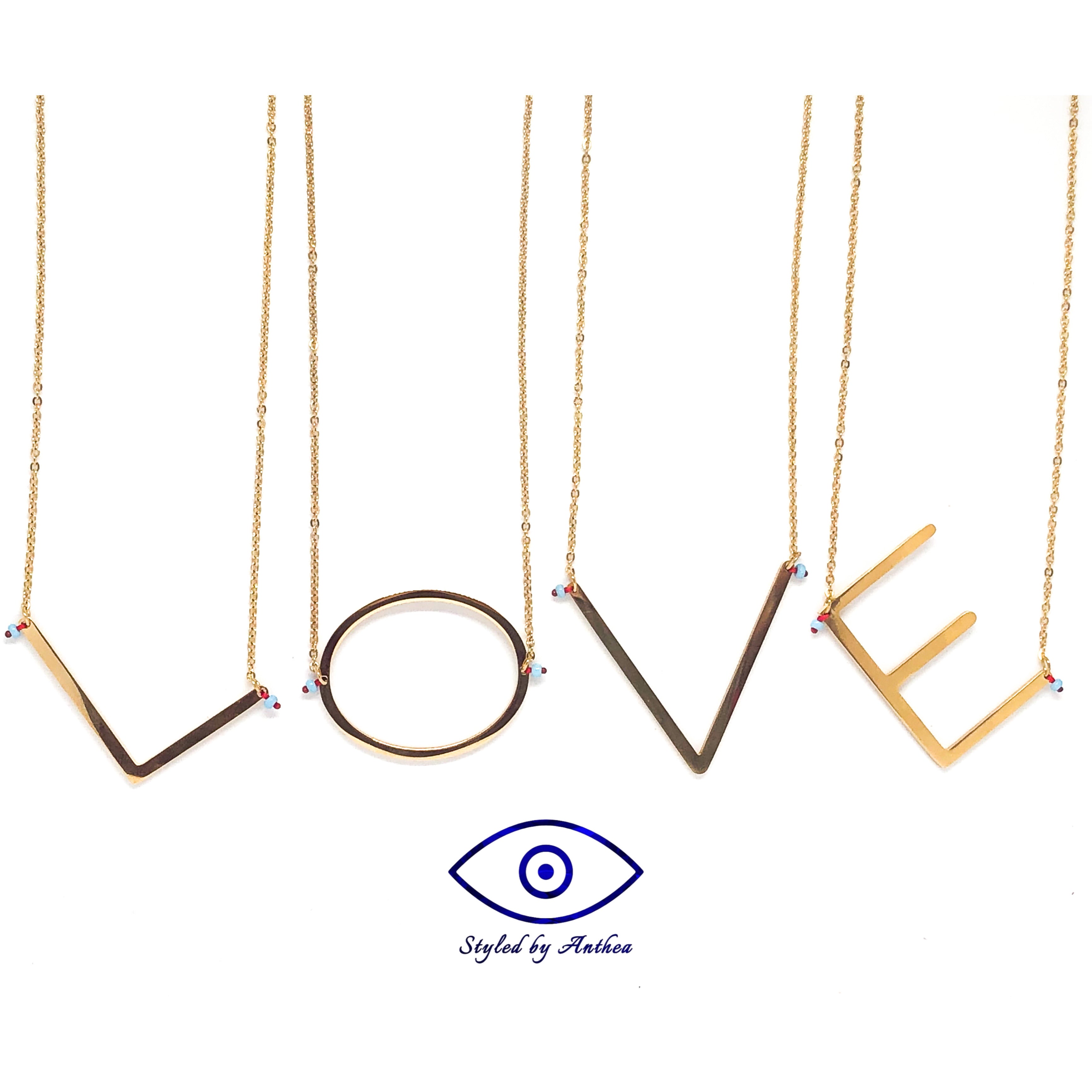 ALPHABET Gold Necklaces - A-Z - Styled by Anthea