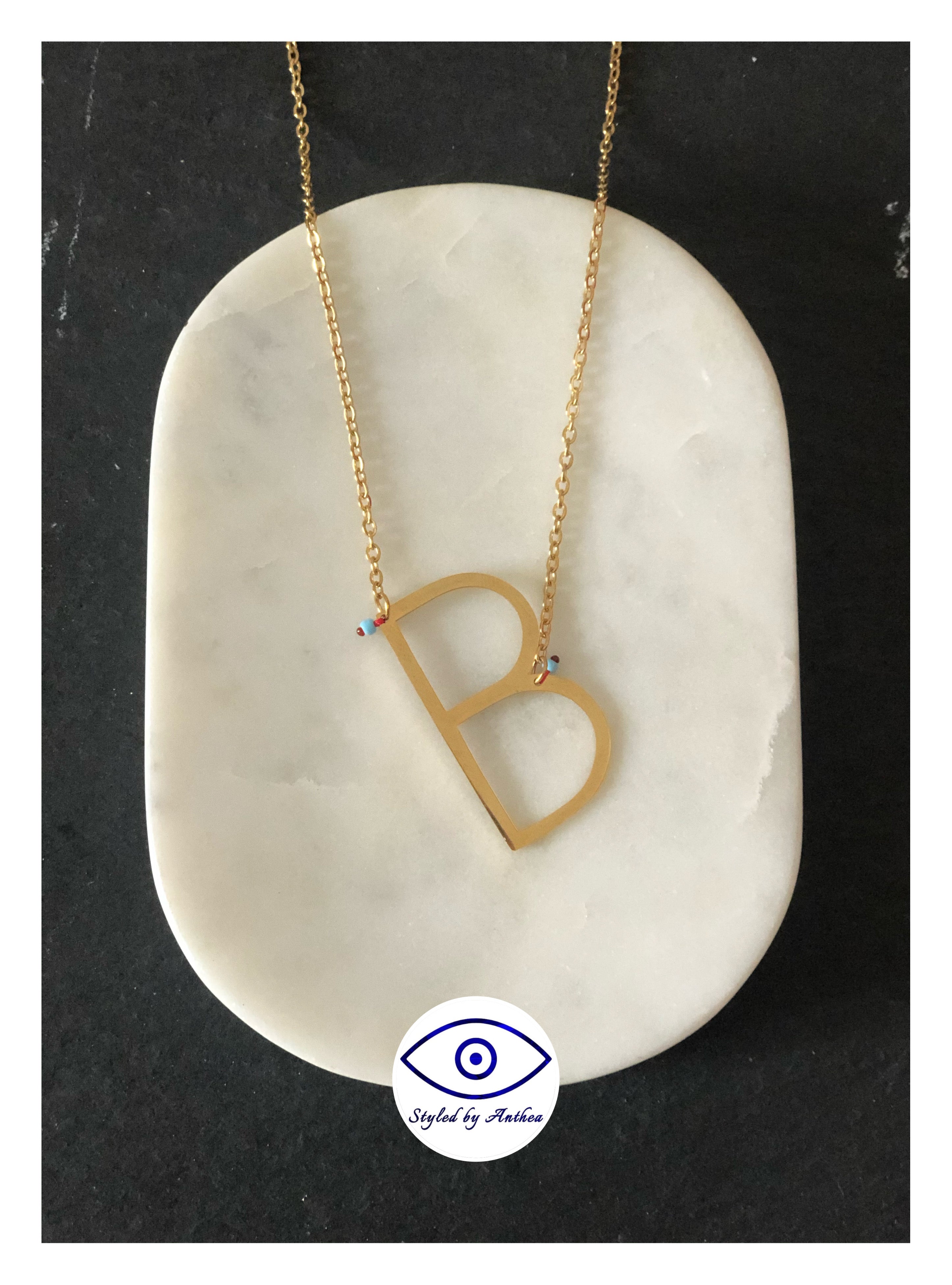 ALPHABET Gold Necklaces - A-Z - Styled by Anthea