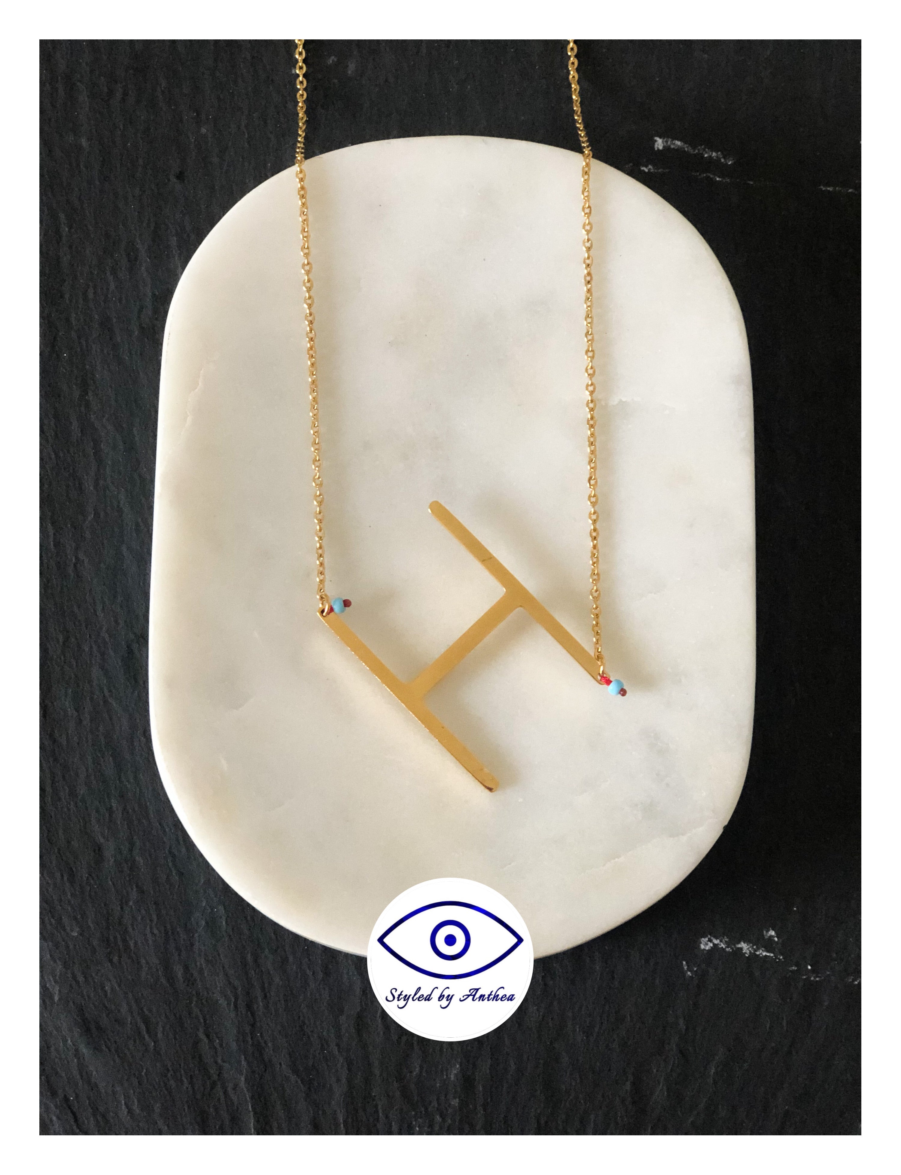 ALPHABET Gold Necklaces - A-Z - Styled by Anthea