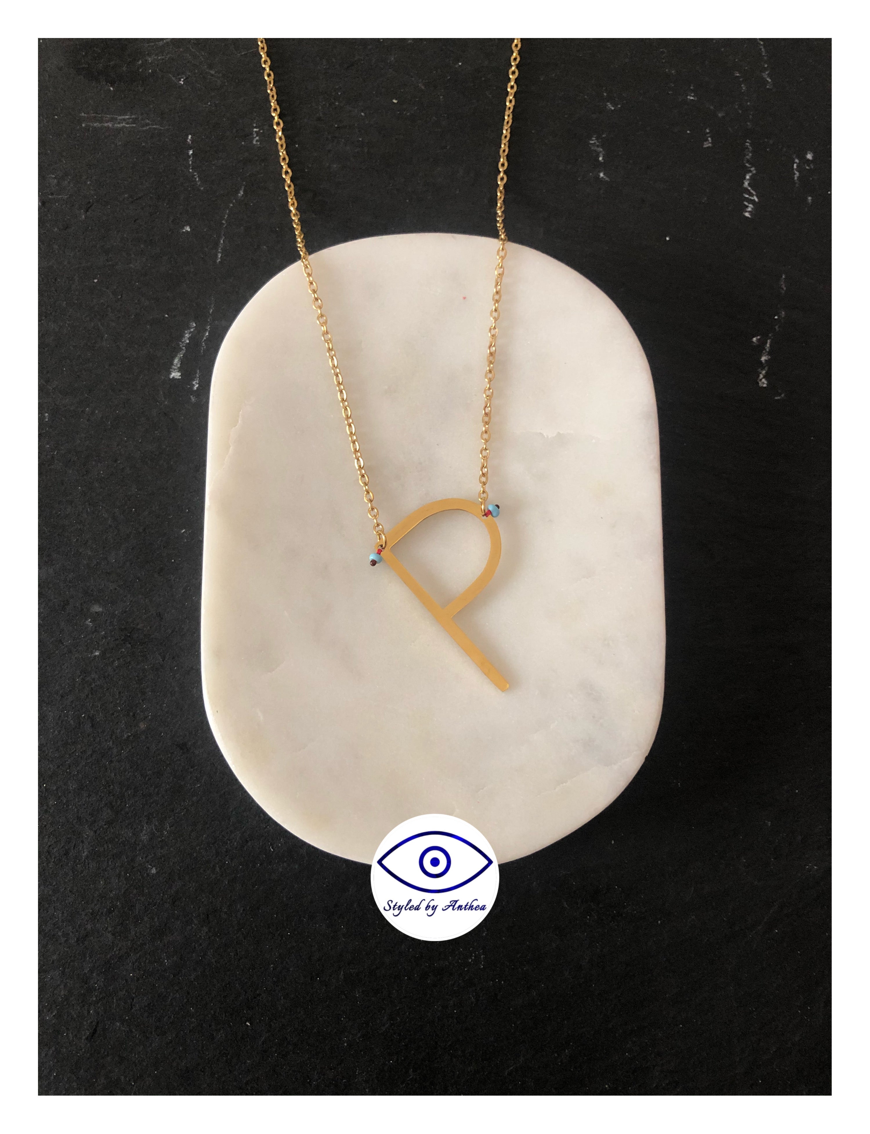ALPHABET Gold Necklaces - A-Z - Styled by Anthea