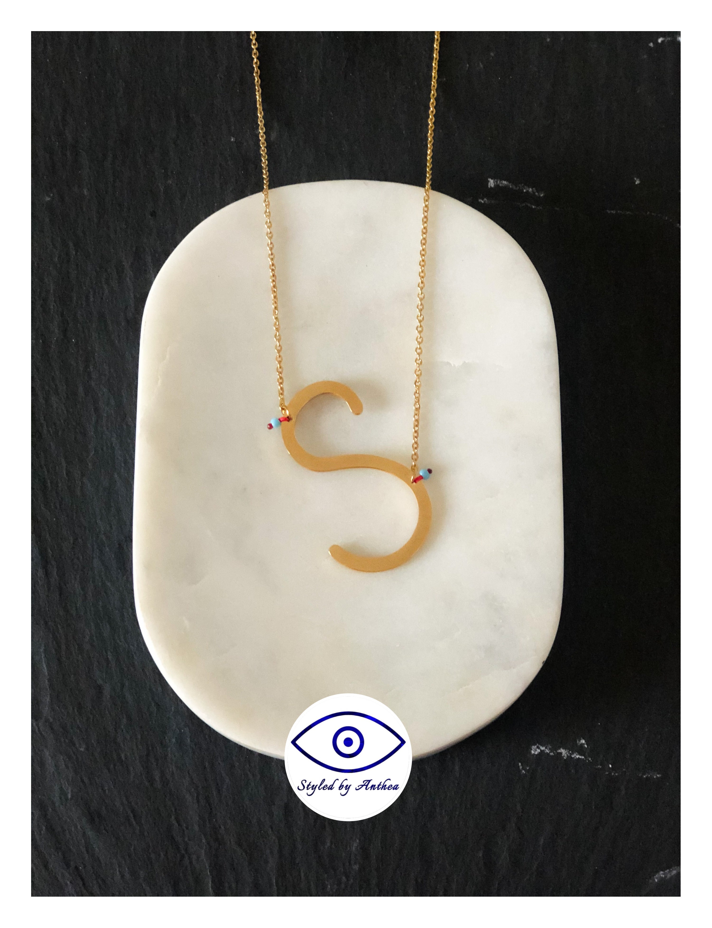 ALPHABET Gold Necklaces - A-Z - Styled by Anthea