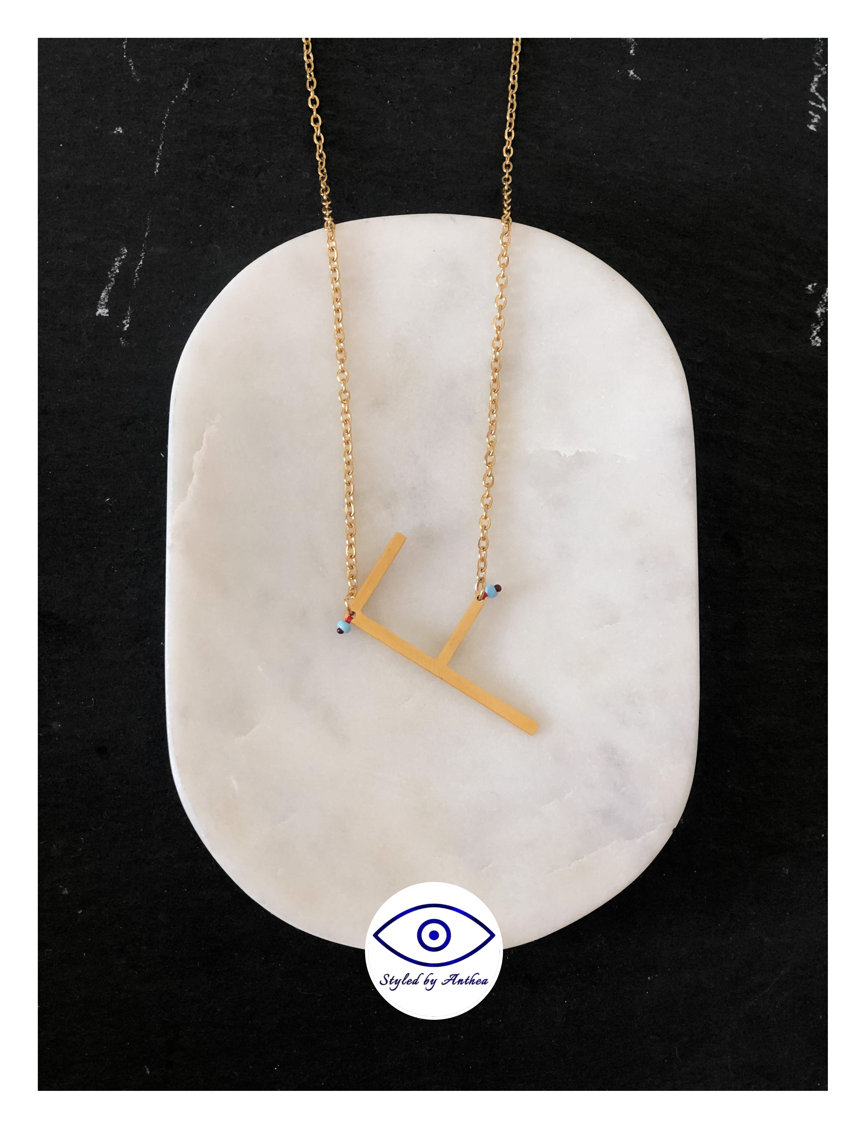 ALPHABET Gold Necklaces - A-Z - Styled by Anthea