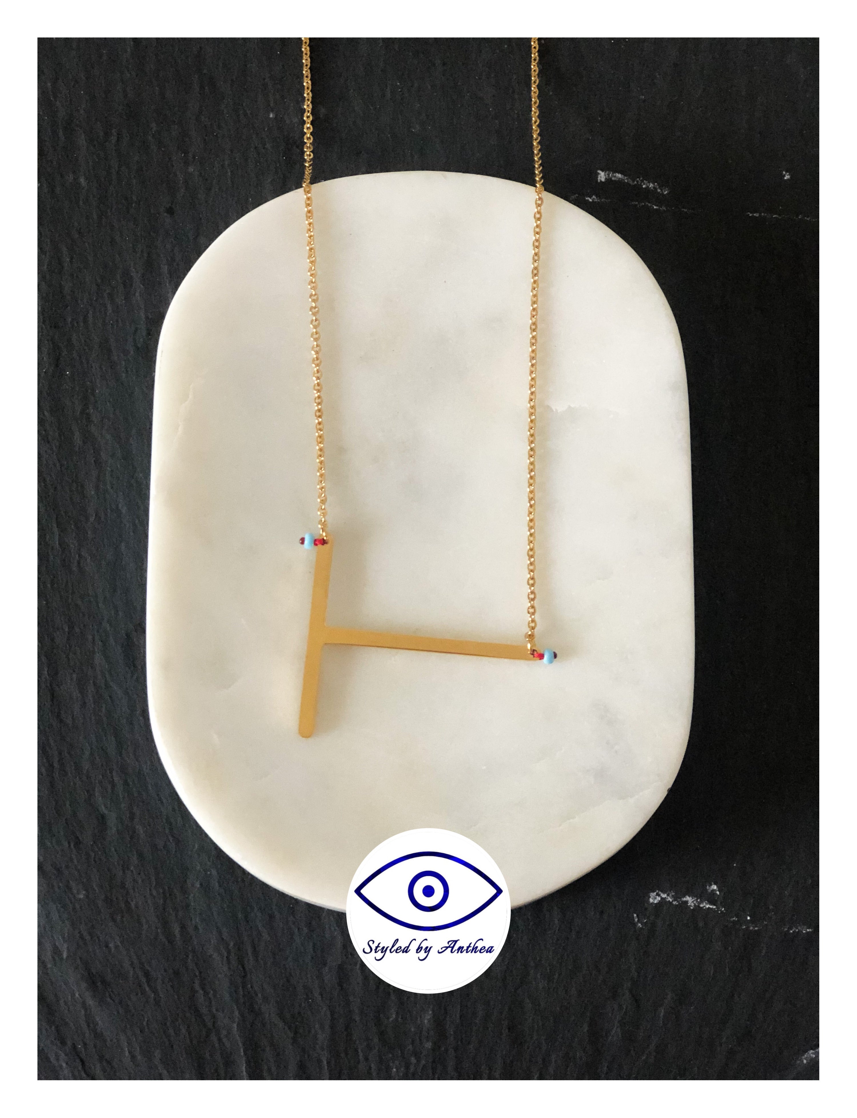 ALPHABET Gold Necklaces - A-Z - Styled by Anthea