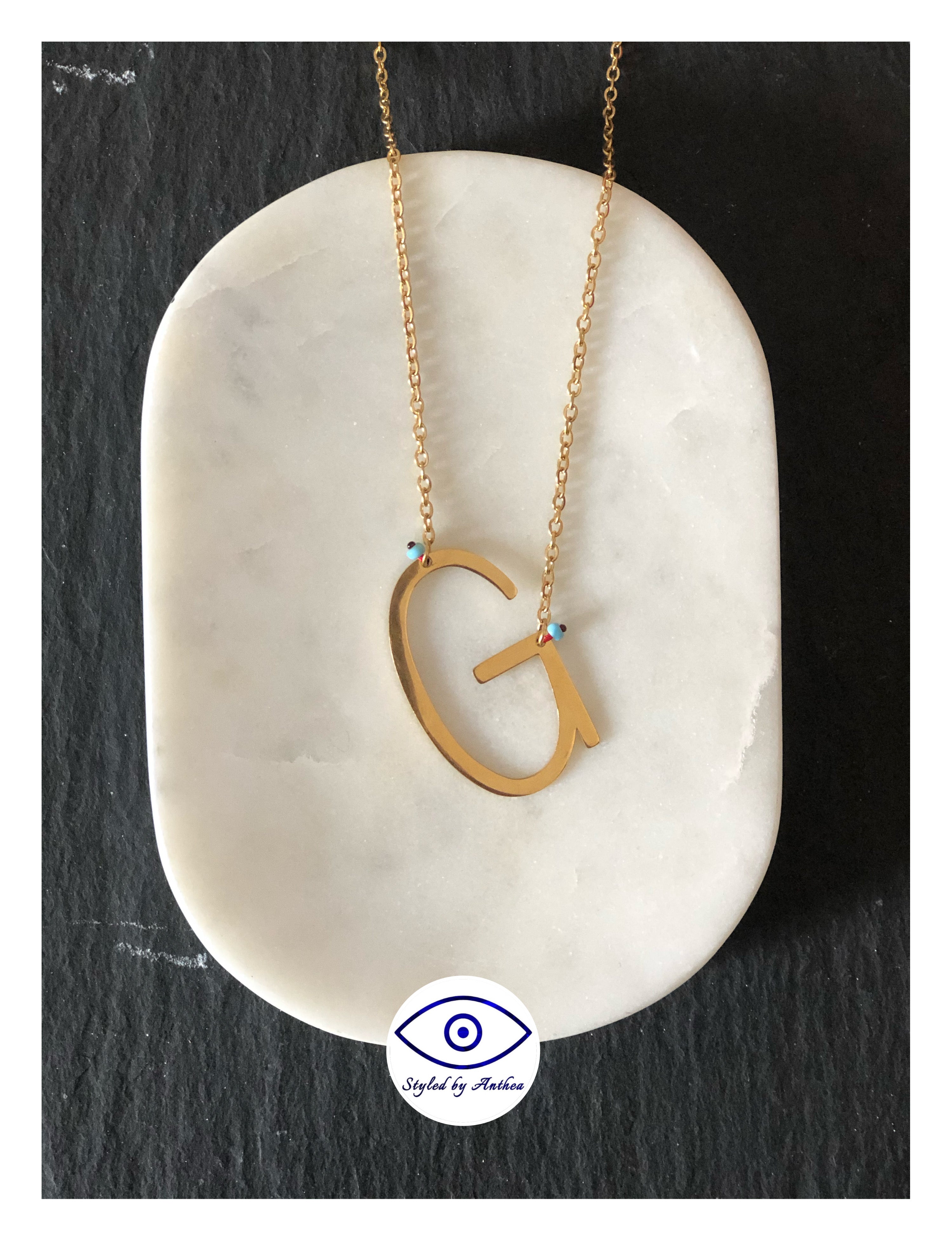 ALPHABET Gold Necklaces - A-Z - Styled by Anthea