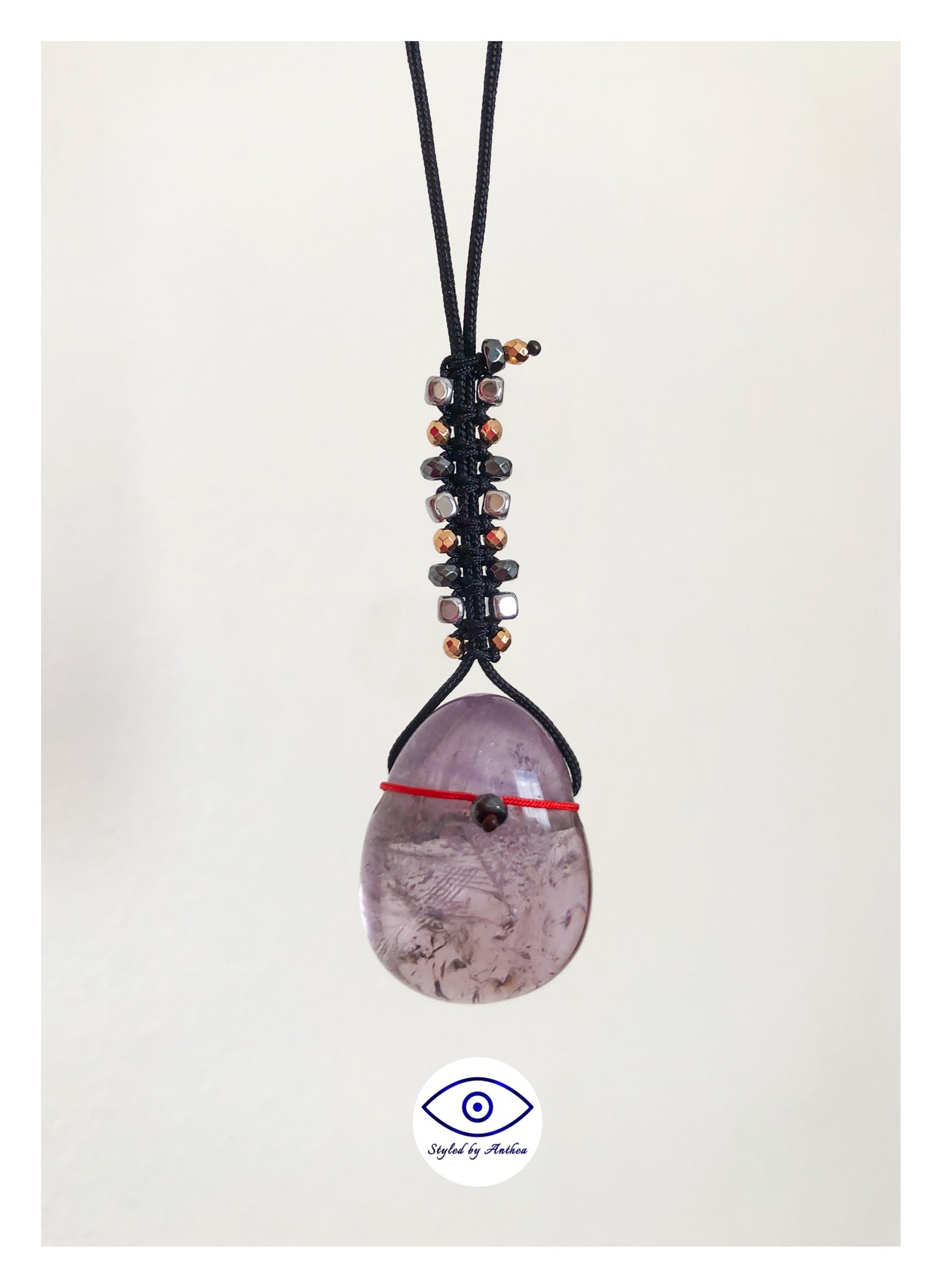 Delphion - Adjustable Black Necklace - Amethyst