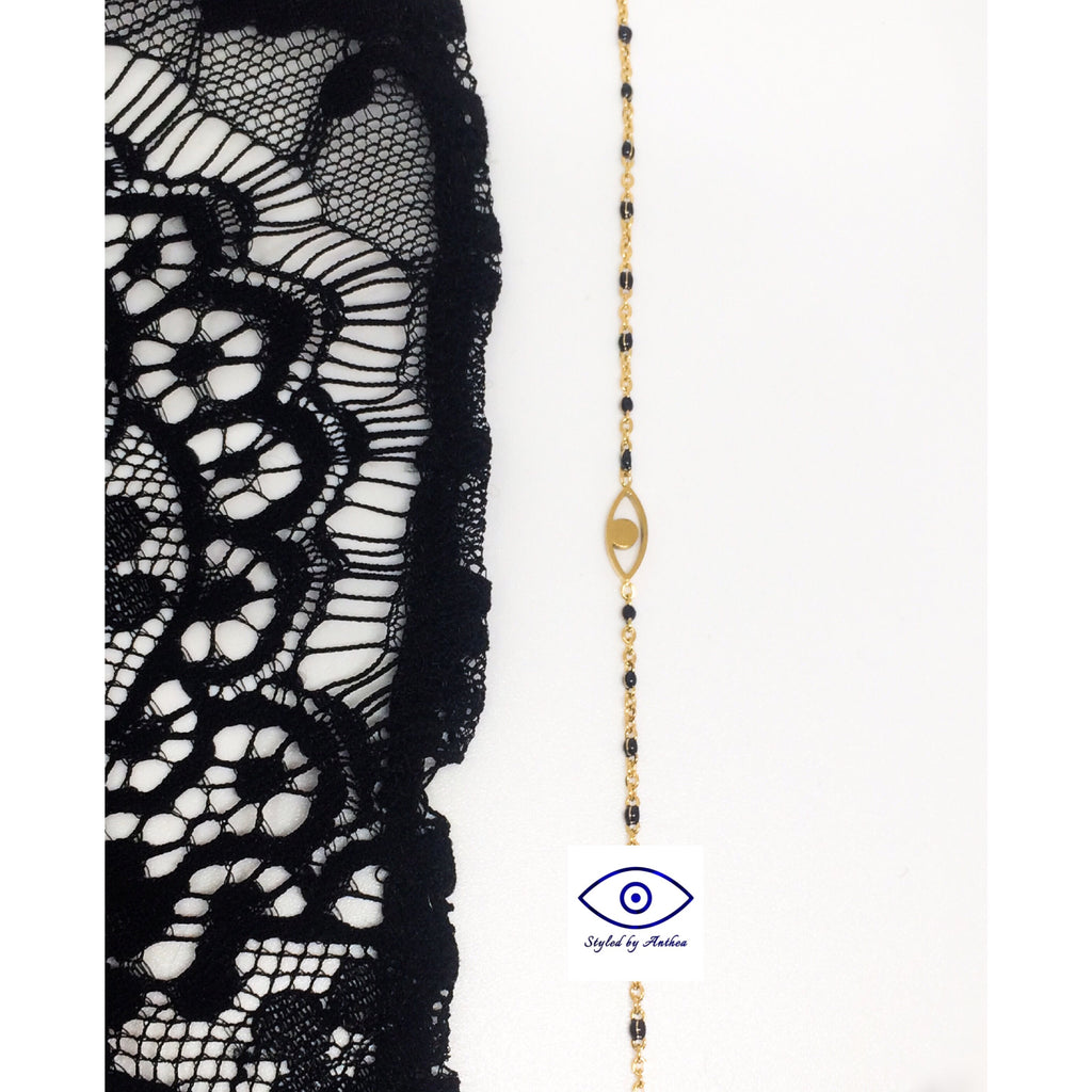 Chain Bracelet - Beaded Evil Eye - Styled by Anthea