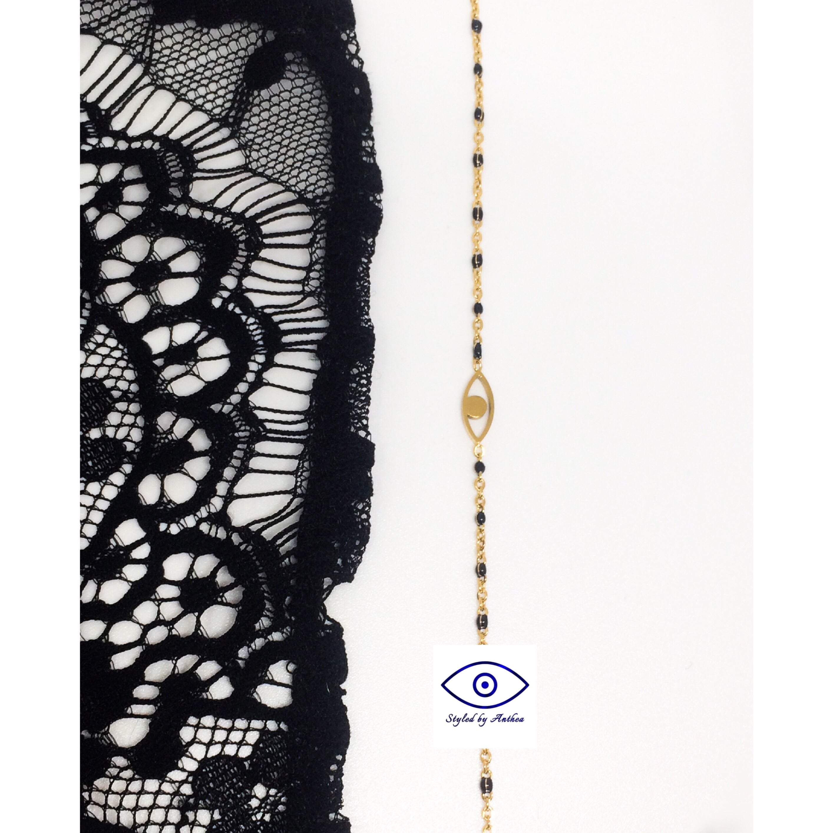 Chain Bracelet - Beaded Evil Eye - Styled by Anthea